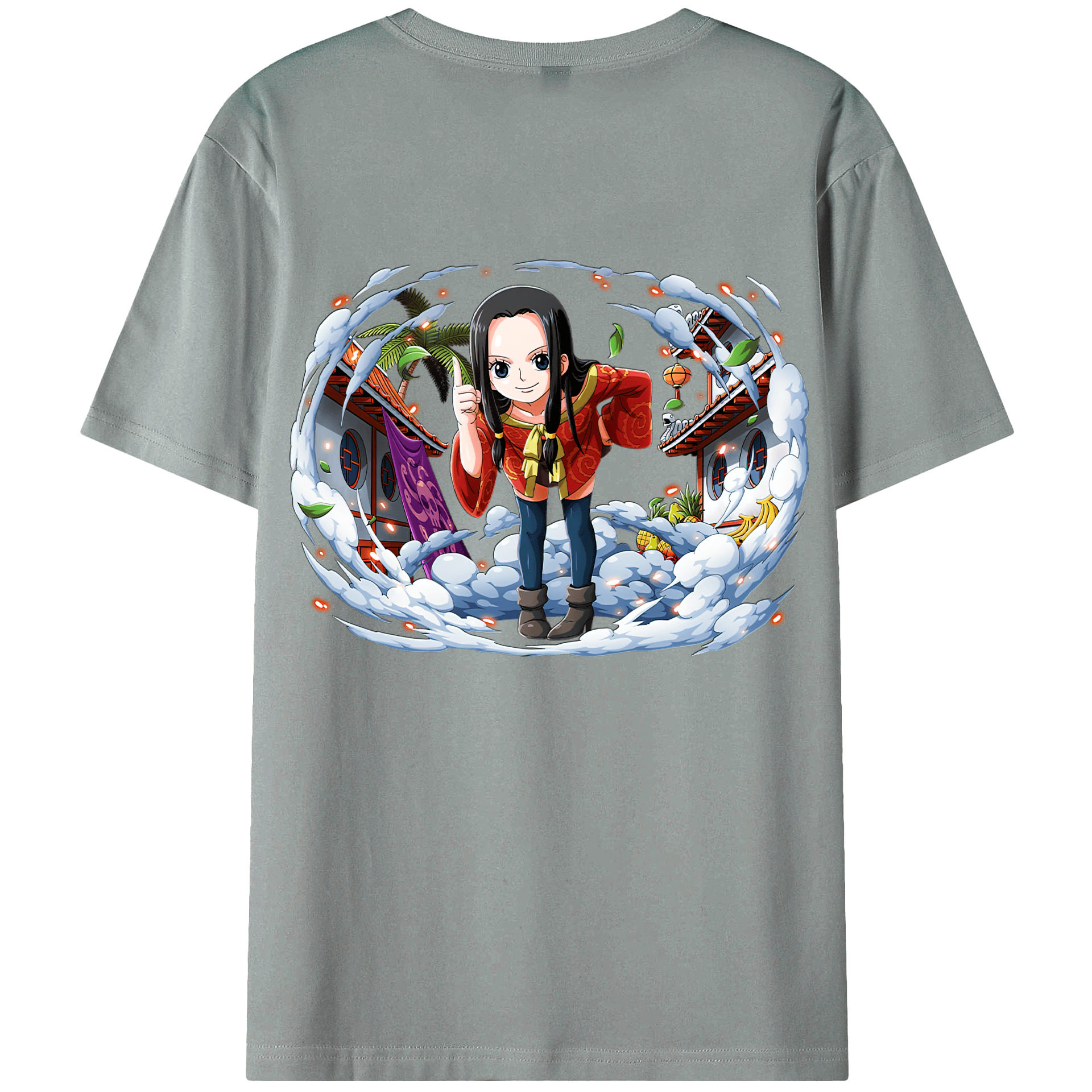 ワンピース ボア・ハンコック ONE PIECE Boa·Hancock 綿100％ メンズ半袖Tシャツ（バックプリント） 通気性